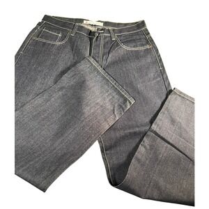 Brooklyn Basement Jeans Mens 38x32 Blue Straight Leg Contrast Stitch Denim